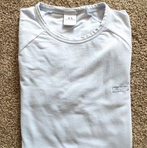 Armani Exchange Mens T Shirt Light Blue Medium